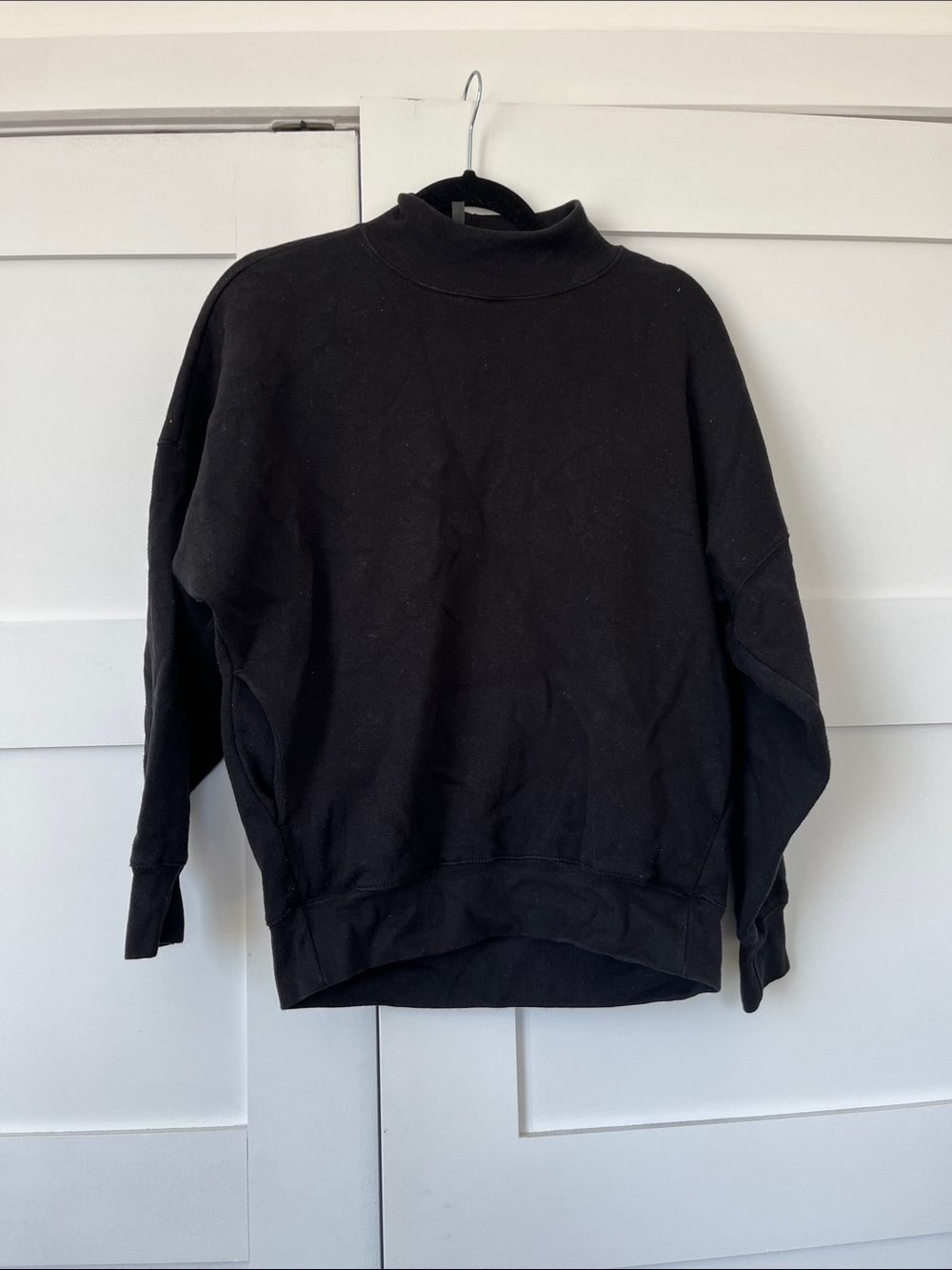 Classic Black Turtleneck Sweatshirt - Relaxed Everyday Fit